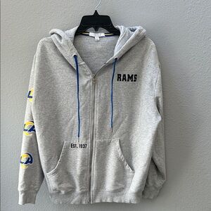 Wear by Erin Edwards Rams Gray Full-Zip Hoodie with Blue Accents M